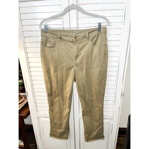 Chicos The Platinum Crop Jeans Size 1 (US 8) Khaki Stretch